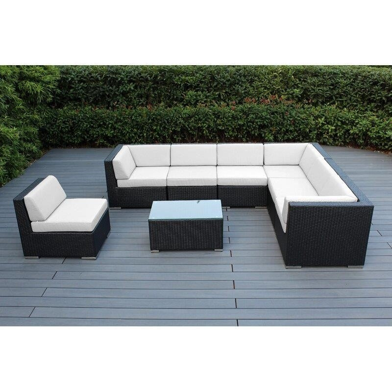 Billyjo Wicker/Rattan 7 - Person Seating Group with Cushions