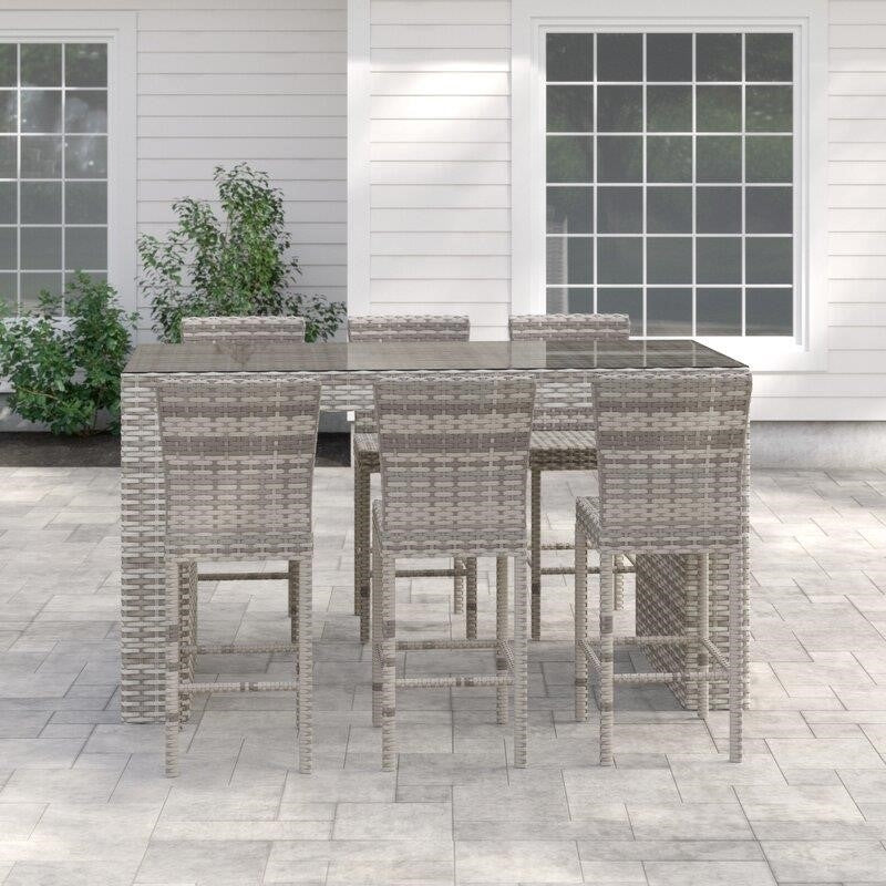 Falmouth Rectangular 6 - Person 76'' Long Bar Height Dining Set