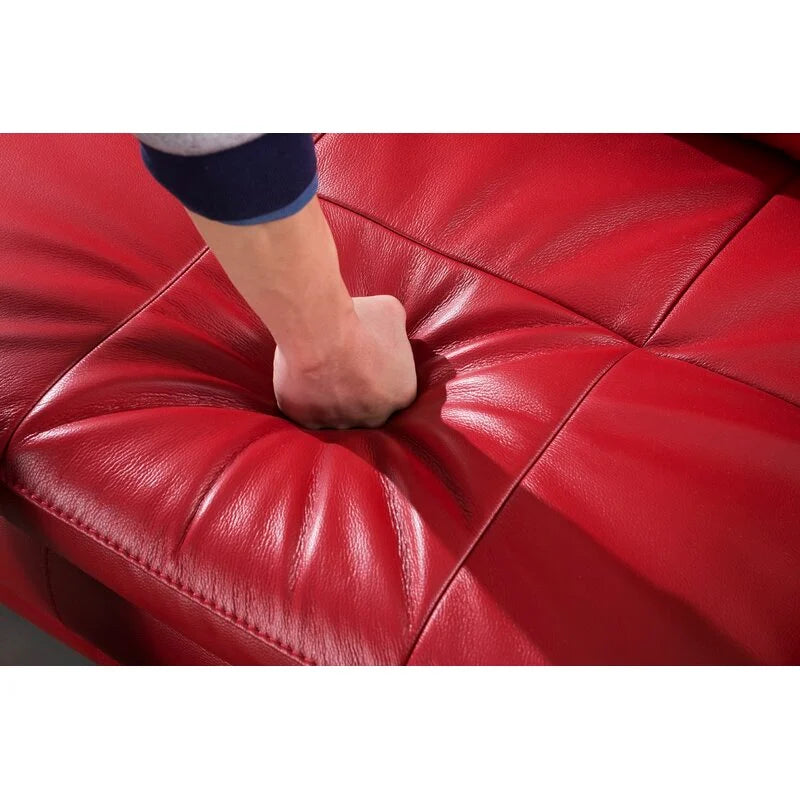 124" Wide Leather Match Sofa & Chaise