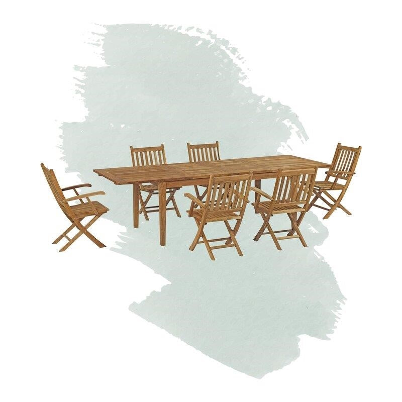 Sidney Rectangular 6 - Person 108.5'' Long Teak Dining Set