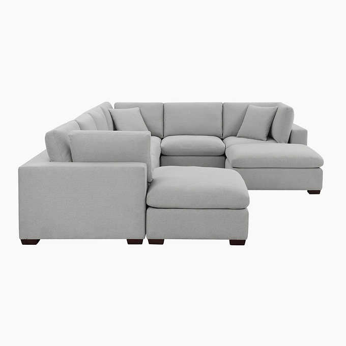 Thomasville Lowell 8-Piece Fabric Modular Sectional（Gray）