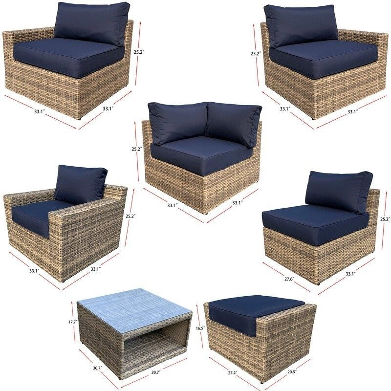 Alhambra Wicker/Rattan 4 - Person Seating Group with Cushions
