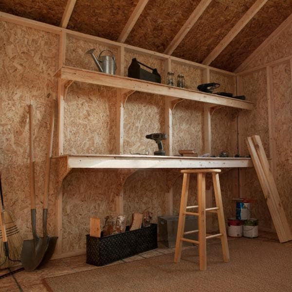 Installed Meridian Deluxe 8 ft. x 12 ft. Wood Storage Shed with Upgrades and Black Onyx Shingles