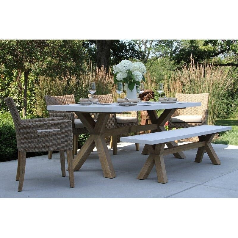 Rex Rectangular 6 - Person 74'' Long Dining Set with Cushions