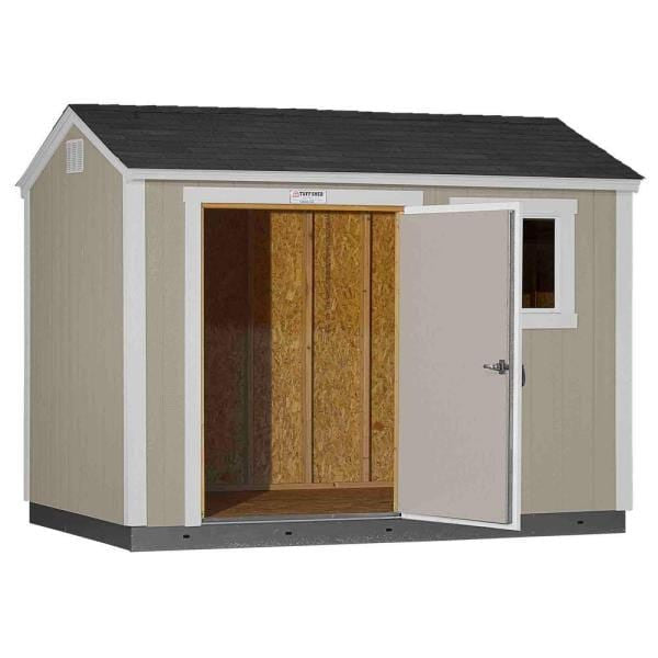 Installed The Tahoe Series Tall Ranch 8 ft. x 10 ft. x 8 ft. 6 in. Painted Wood Storage Building Shed and Sidewall Door