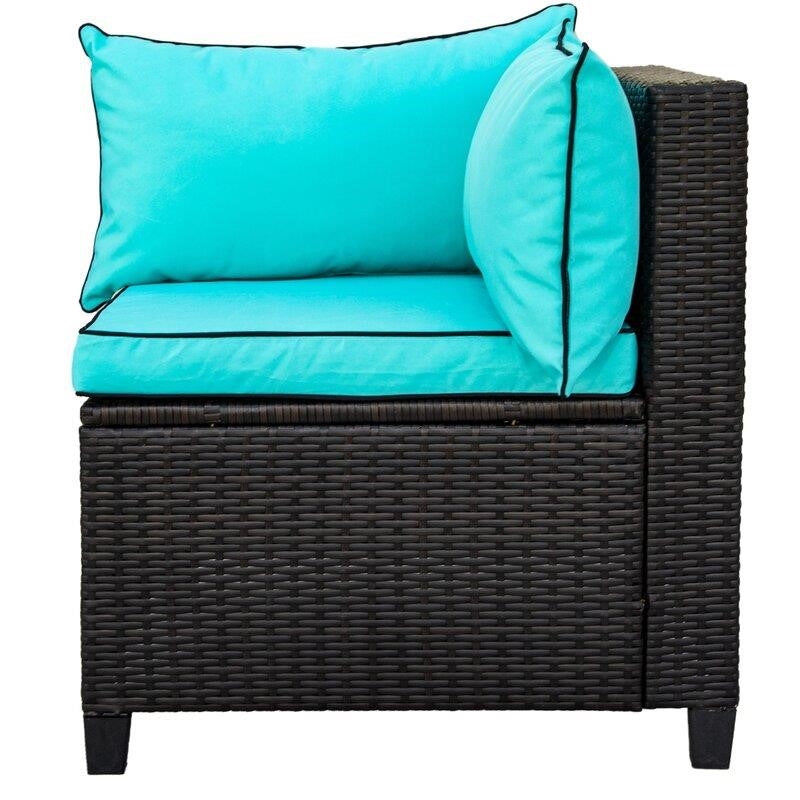 Mannford Wicker/Rattan 5 - Person Seating Group with Cushions