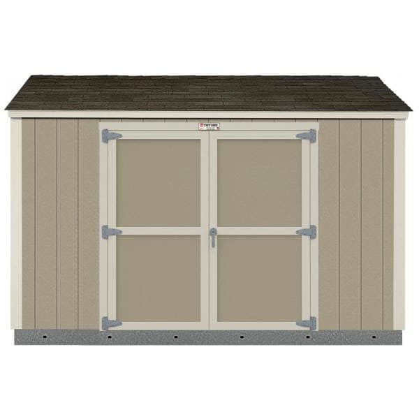 Installed The Tahoe Series 6 ft. x 12 ft. x 8 ft. 3 in. Un-Painted Wood Storage Building with Shingles and Sidewall Door