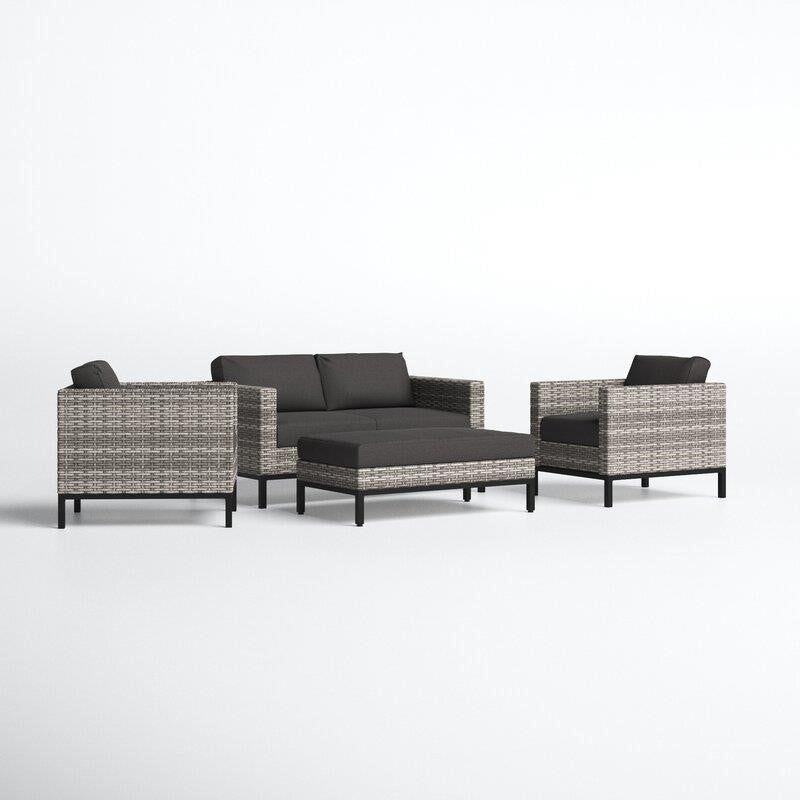 Berger Metal 4 - Person Seating Group with Cushions