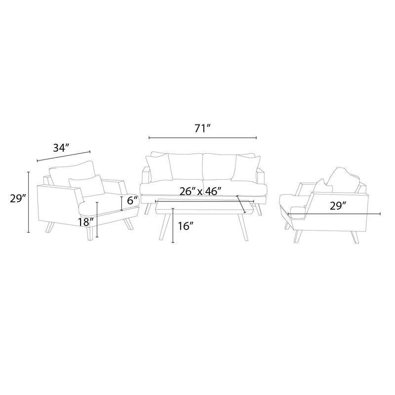 Shawnee 4 - Person Seating Group with Sunbrella Cushions