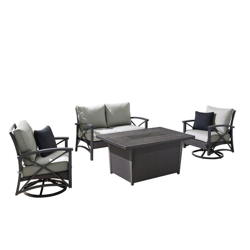 Martha Stewart Metal 4 - Person Seating Group with Cushions
