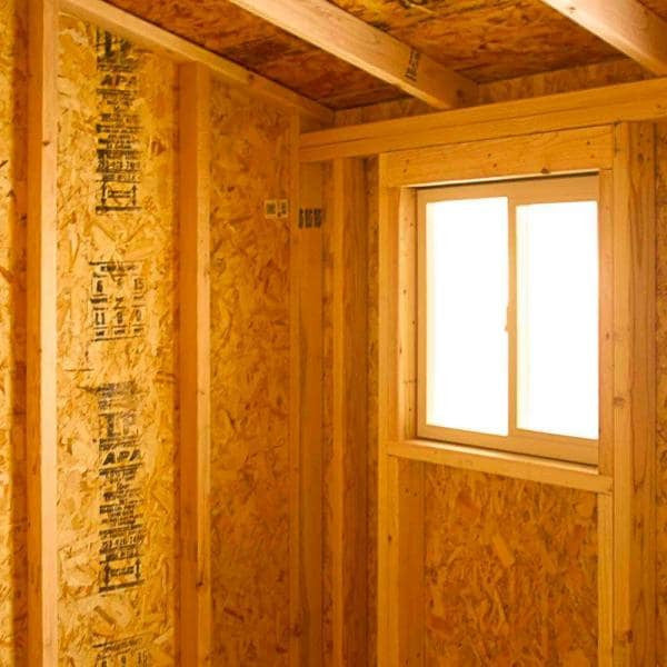 Installed The Tahoe Series Tall Ranch 8 ft. x 10 ft. x 8 ft. 6 in. Painted Wood Storage Building Shed and Sidewall Door