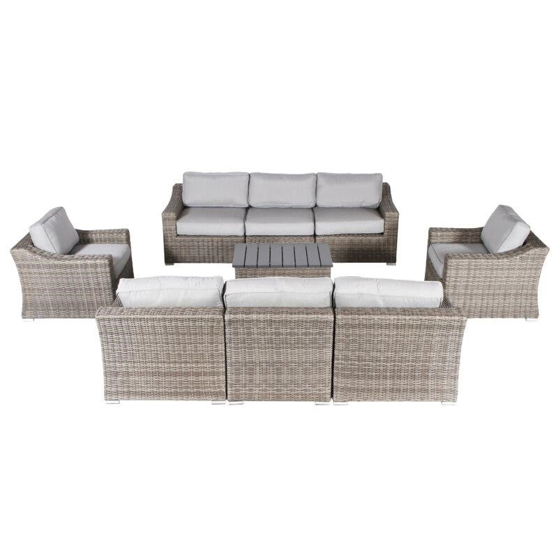 Dayse Wicker/Rattan 8 - Person Seating Group with Cushions