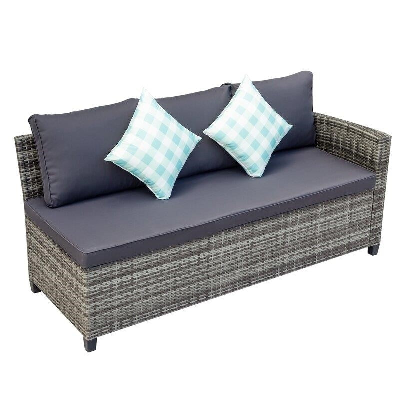 Burgas Wicker/Rattan 7 - Person Seating Group with Cushions