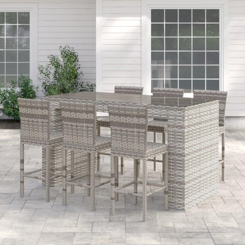 Falmouth Rectangular 6 - Person 76'' Long Bar Height Dining Set