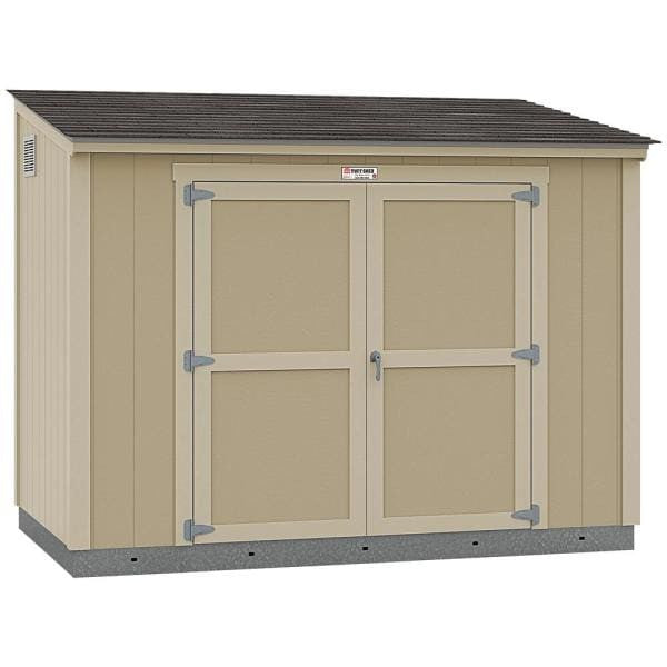 Installed The Tahoe Series Lean-To 6 ft. x 10 ft. x 8 ft. 3 in. Un-Painted Wood Storage Building Shed and Sidewall Door