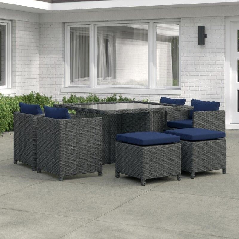 Tripp Square 6 - Person 52.5'' Long Dining Set with Cushions