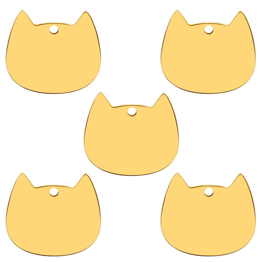 Twotrees 20Pcs Stainless steel Cat Face Id Tags