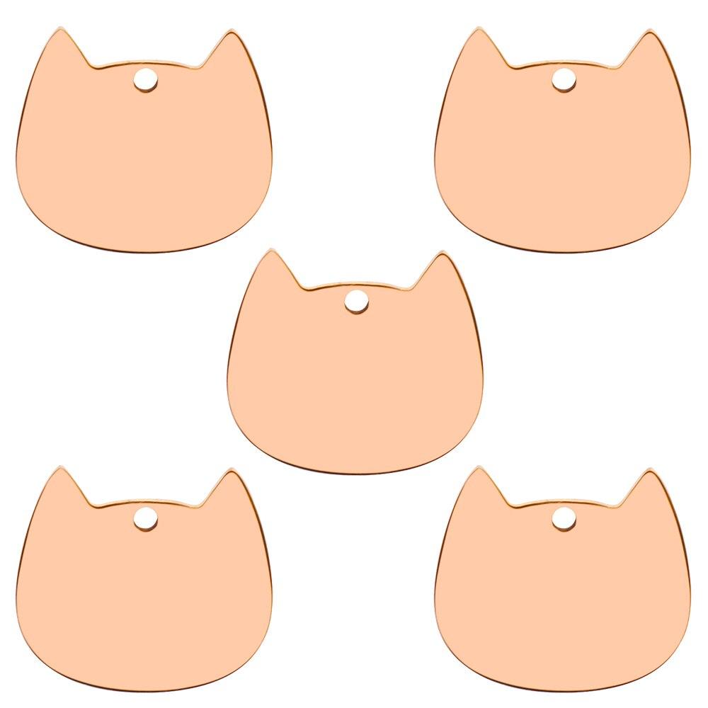 Twotrees 20Pcs Stainless steel Cat Face Id Tags