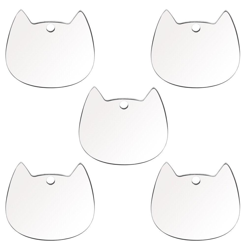 Twotrees 20Pcs Stainless steel Cat Face Id Tags