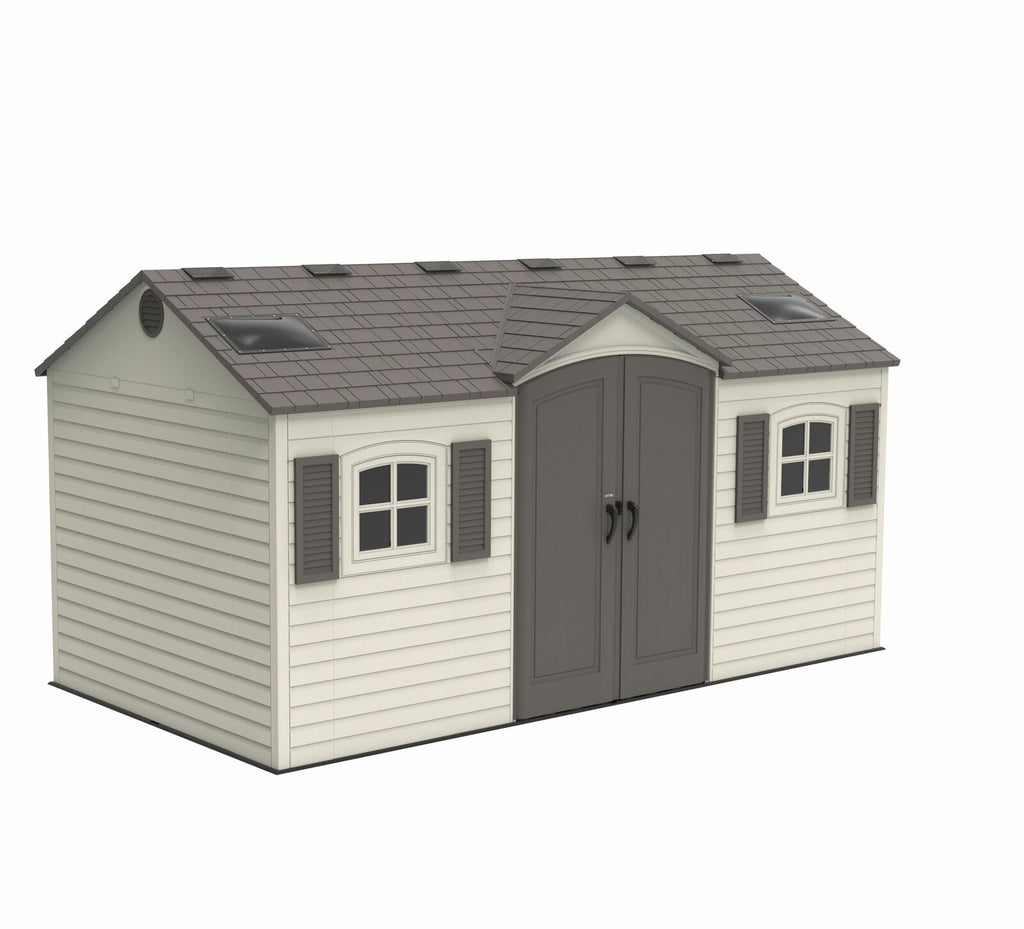 Dual Entry 15 ft. W x 8 ft. D Plastic Storage Shed