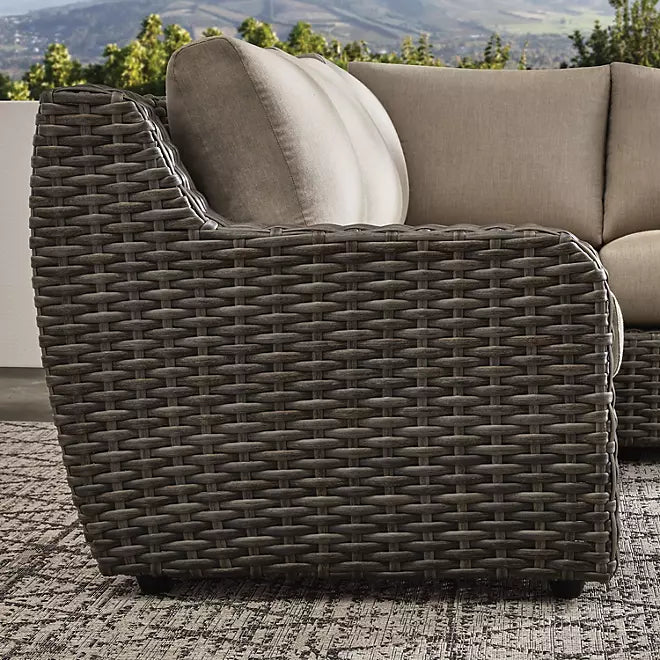 Athena 7-Piece Sectional with Firepit(FREE 120'' Cantilever Umbrella)