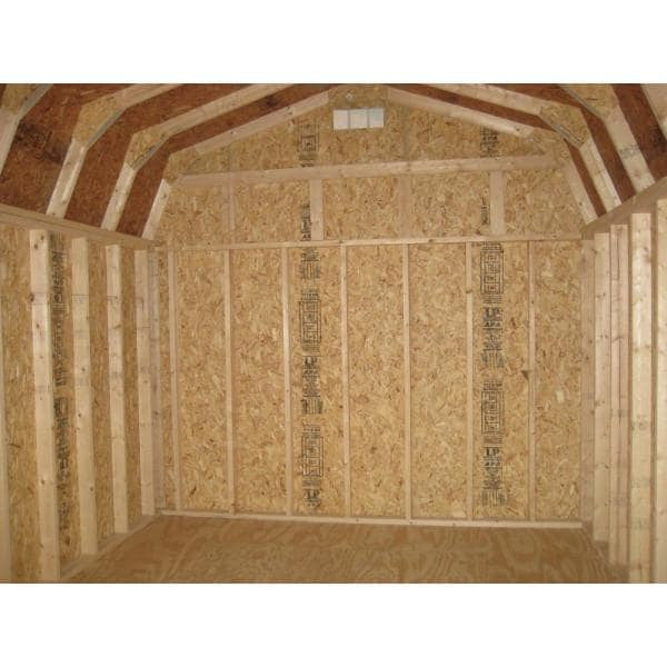 Classic Gambrel 10 ft. x 14 ft. Wood Storage Building DIY Kit with 6 ft. Sidewalls with Floor