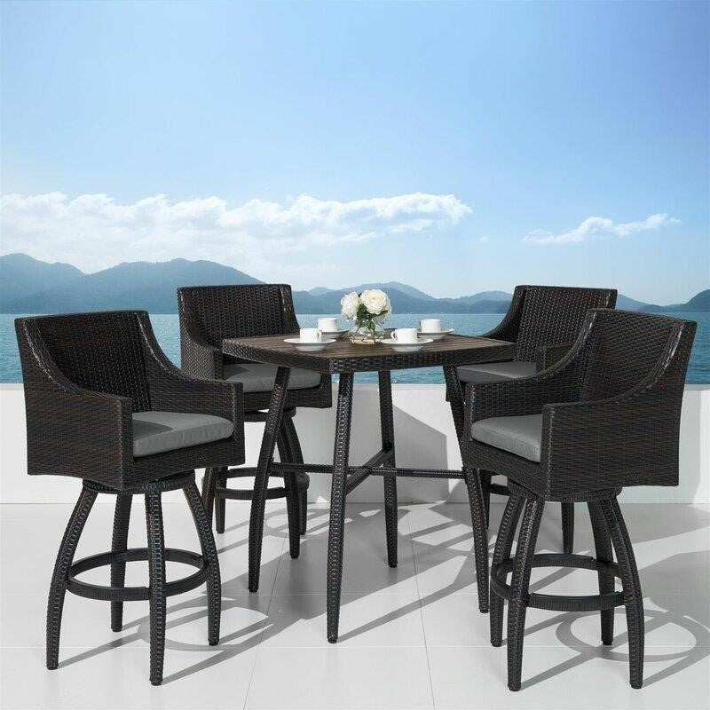 Northridge Square 4 - Person 38'' Long Bar Height Dining Set with Cushions