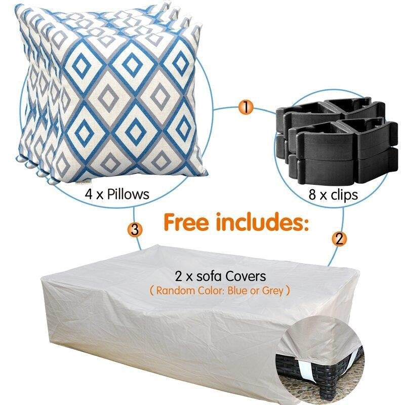 Cassville Wicker/Rattan 10 - Person Seating Group with Cushions