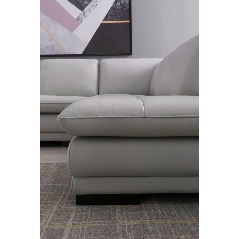 124" Wide Leather Match Sofa & Chaise
