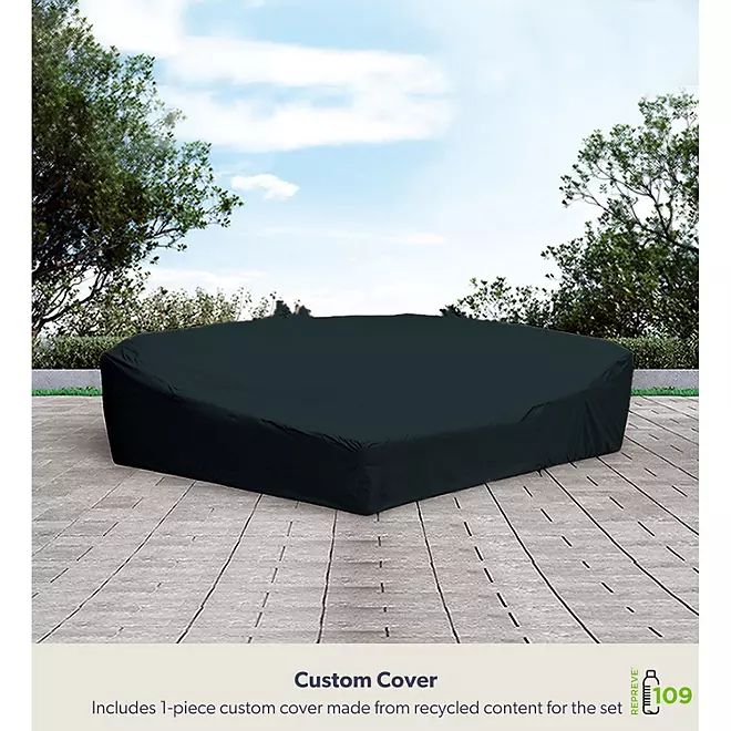 Athena 7-Piece Sectional with Firepit(FREE 120'' Cantilever Umbrella)