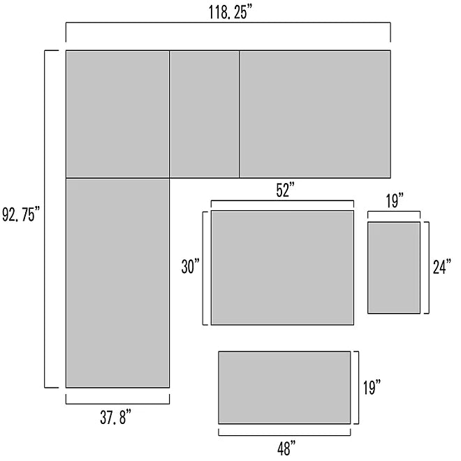 Athena 7-Piece Sectional with Firepit(FREE 120'' Cantilever Umbrella)
