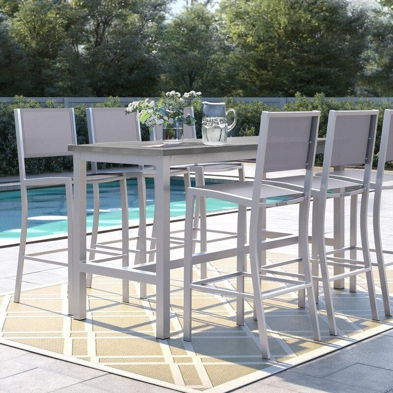 Mckinnon Rectangular 6 - Person 73'' Long Aluminum Bar Height Dining Set
