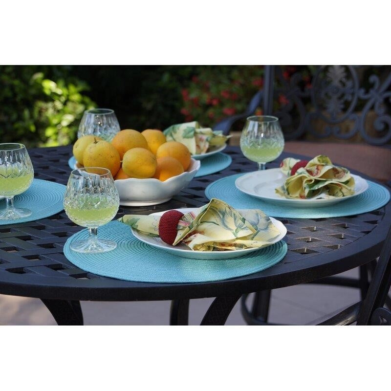 Mccraney Round 4 - Person 42'' Long Aluminum Bar Height Dining Set with Cushions