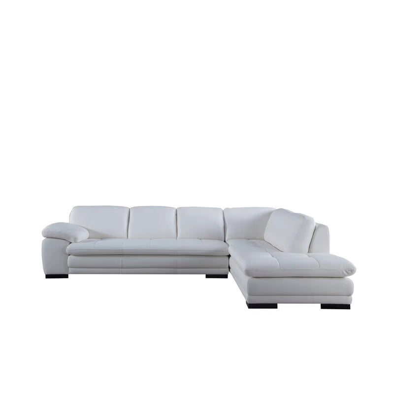 124" Wide Leather Match Sofa & Chaise