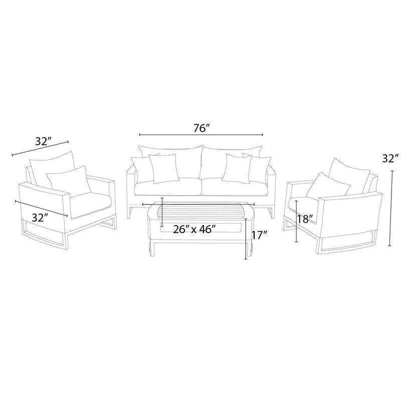 Mcdougal 4 - Person Seating Group with Sunbrella Cushions