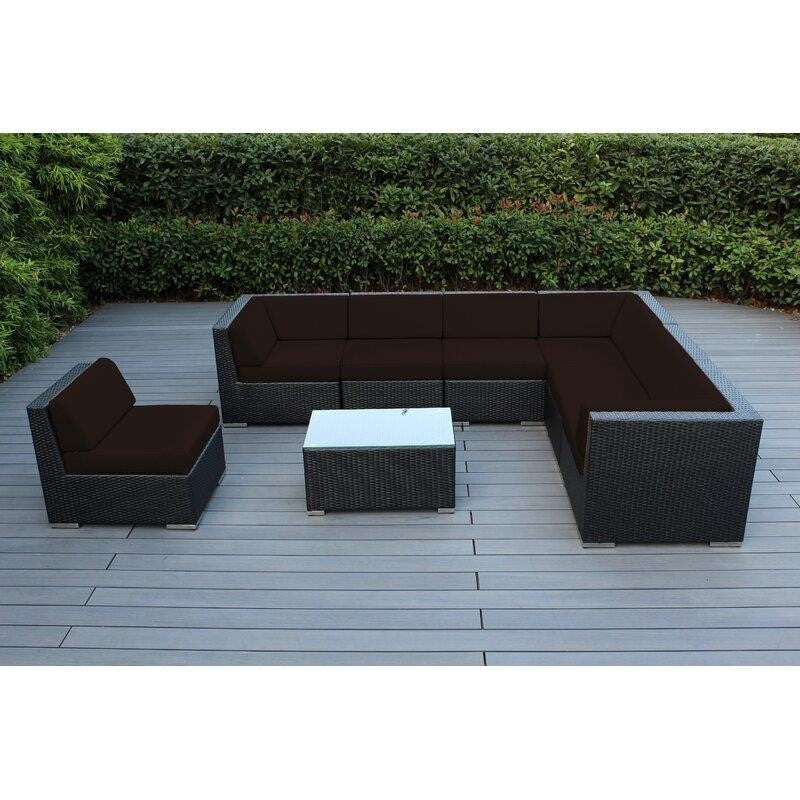 Billyjo Wicker/Rattan 7 - Person Seating Group with Cushions