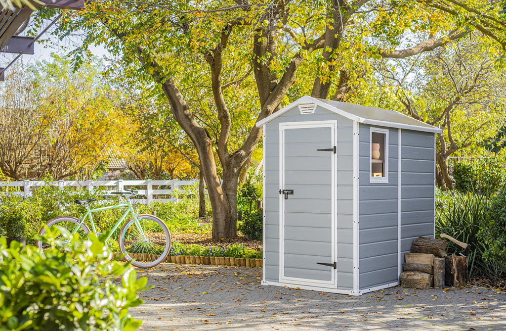 Manor 4 ft. W x 6 ft. D Plastic Vertical Storage Shed