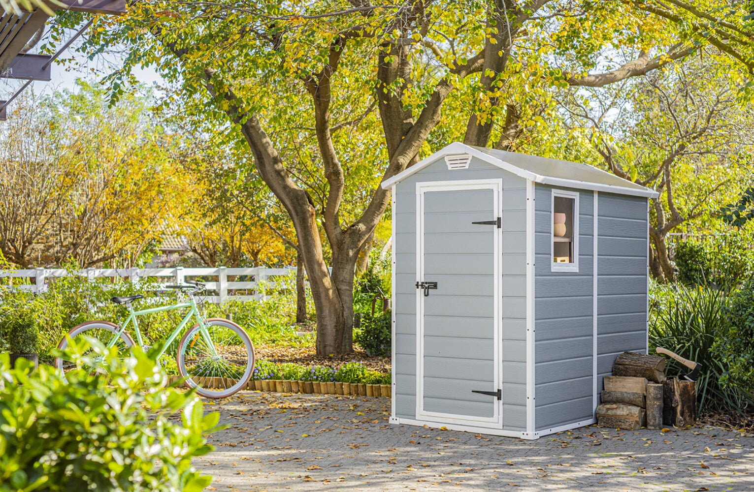 Manor 4 ft. W x 6 ft. D Plastic Vertical Storage Shed