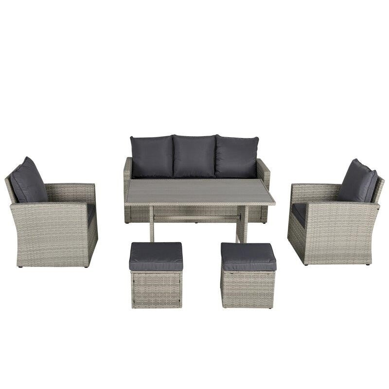 Wicker/Rattan 7 - Person Seating Group with Cushions