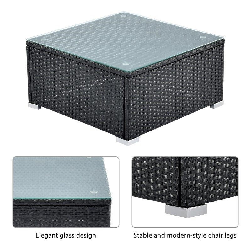 Keylin Wicker/Rattan 5 - Person Seating Group with Cushions