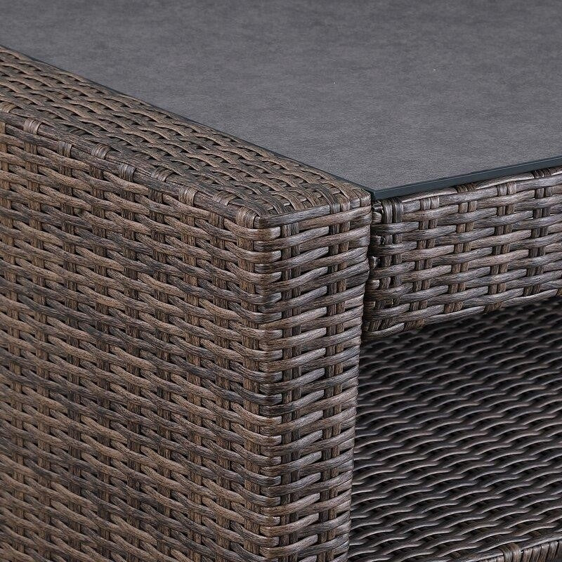 Emlee Wicker/Rattan 4 - Person Seating Group with Cushions