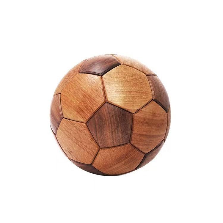 Teak Solid Wood Football Luban Mortise And Tenon Teak Splicing Crafts Bedroom Study Living Room Fan Gift