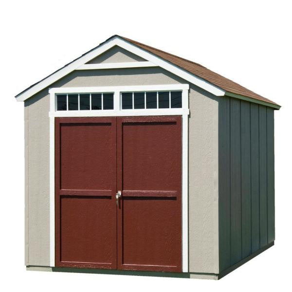 Installed Majestic 8 ft. x 12 ft. Wood Storage Shed with Autumn Brown Shingles