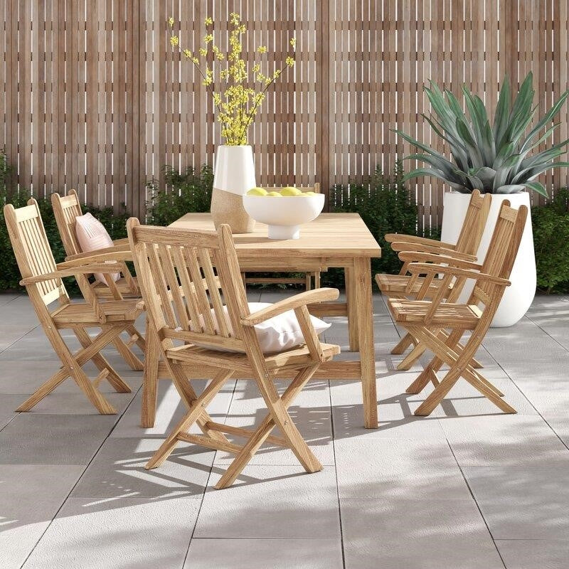 Sidney Rectangular 6 - Person 98.5'' Long Teak Dining Set