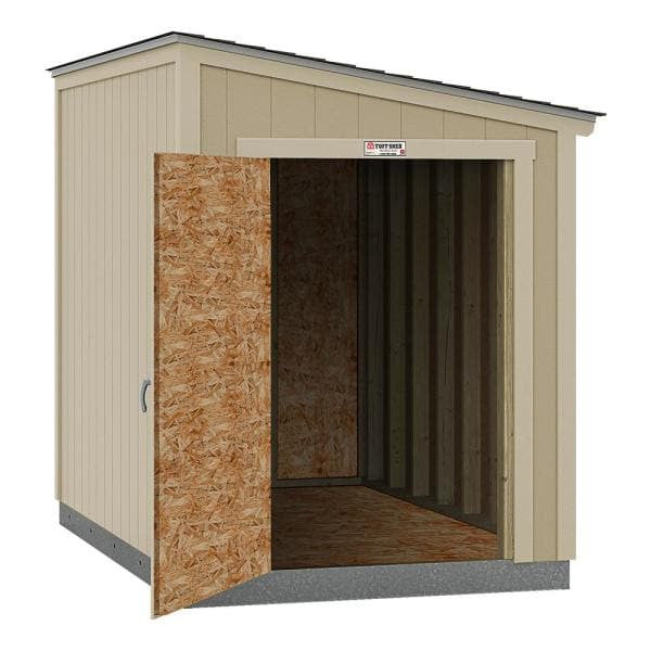 Installed The Tahoe Series Lean-To 6 ft. x 10 ft. x 8 ft. 3 in. Un-Painted Wood Storage Building Shed
