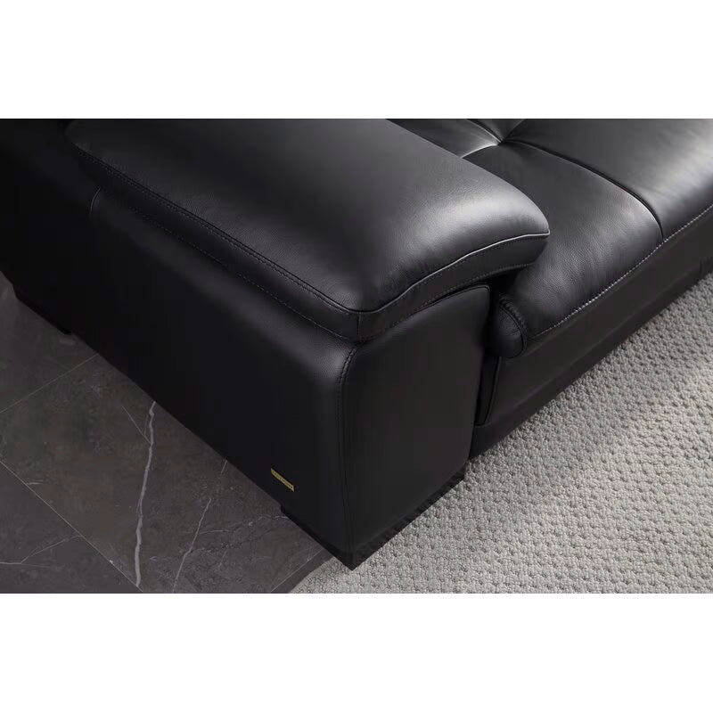 124" Wide Leather Match Sofa & Chaise