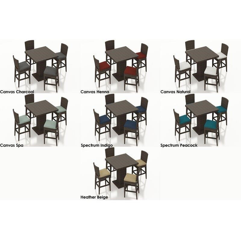 Hodge Square 4 - Person 31.5'' Long Bar Height Dining Set with Cushions