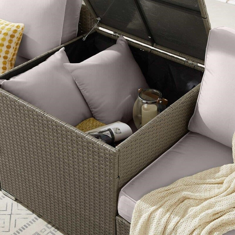 Aaleena Wicker/Rattan 6 - Person Seating Group with Cushions