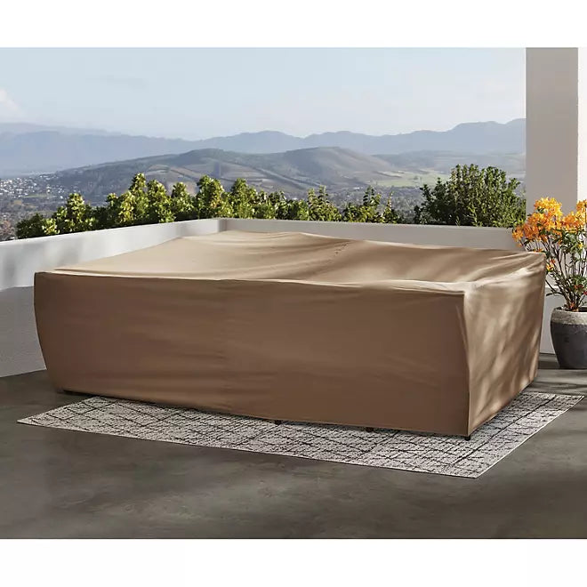 Athena 7-Piece Sectional with Firepit(FREE 120'' Cantilever Umbrella)