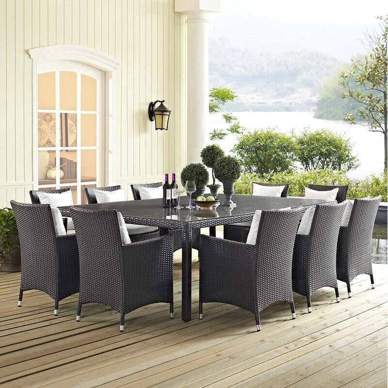 Brentwood Rectangular 10 - Person Dining Set with Cushions